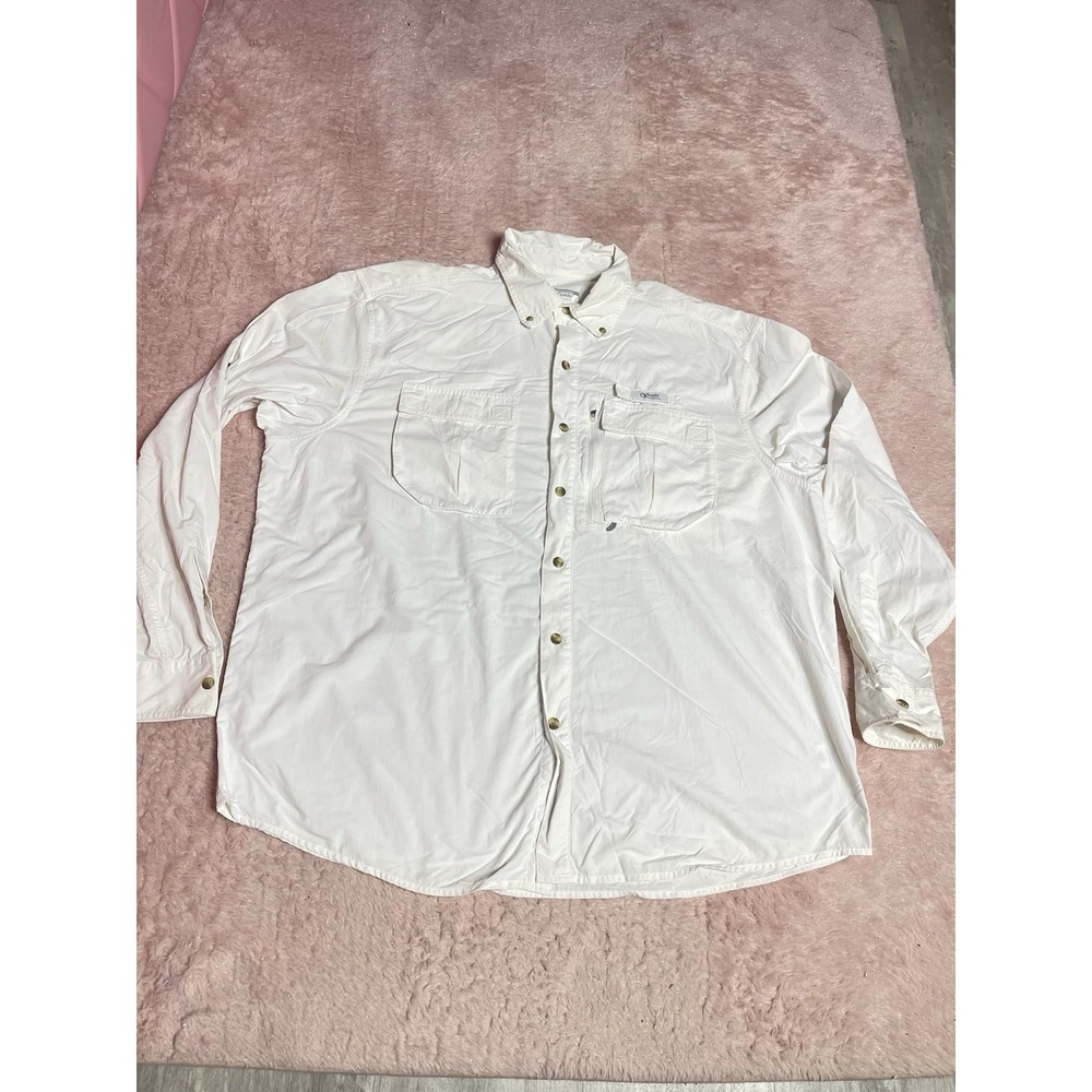 Gander Mountain Mens XL Outdoor Shirt Guide Series Vent White Camping Bin12